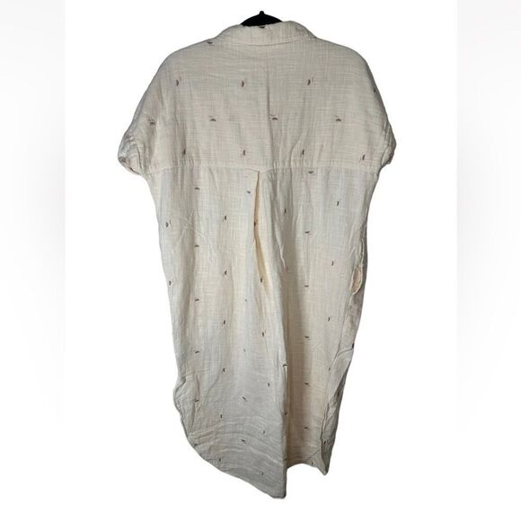 Madewell Embroidered Lightspun Lakeline Shirtdress Beige sz Small - Picture 8 of 13